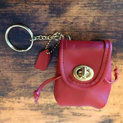 Vintage Coach Mini Daypack 7253 Charm/Key Chain Fob Coin Purse In Red Leather • $159.99