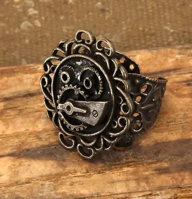 SteamPunk Cosplay Victorian Single Gear Adjustable Ring #14013 NEW UNUSED • $6.99