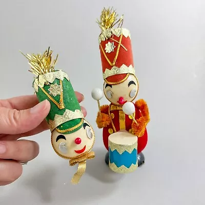 Vintage LITTLE DRUMMER BOY Christmas Ornament Flocked Styrofoam Toy SOLDIER • $14.99