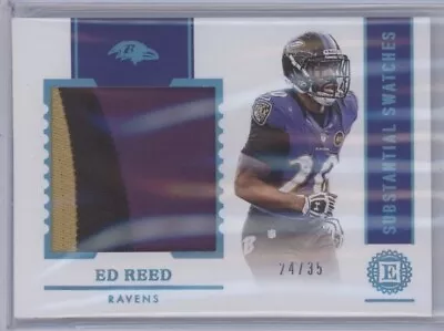 ED REED 2020 Panini Encased SUBSTANTIAL SWATCHES PATCH SAPPHIRE 24/35 Ravens #1 • $39.99