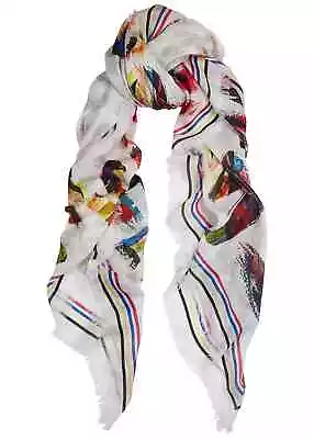 🆕️ALEXANDER MCQUEEN GRAFFITI BIKER SKULL 100% MODAL Oversized Scarf Shawl Wrap • $376.13