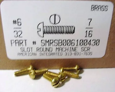 #6-32x7/16 Round Head Slotted Machine Screws Solid Brass (25) • $13