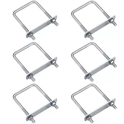 6 Pack Square U-Bolts Stainless Steel U-Bolts With Frame Plates And Nuts 2 ... • $24.89