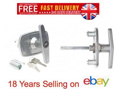 Marley Garage Door Locking T Bar Lock Handle Autodor 70mm Fixings Silver • £14.90