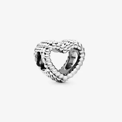 New 100% Genuine Authentic Pandora Silver Beaded Open Heart Charm 797516 • £19.99