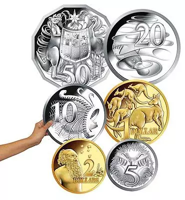 Australian Play Money Large Coins Cards Maths Teacher Demo Resources Classroom • $41.65