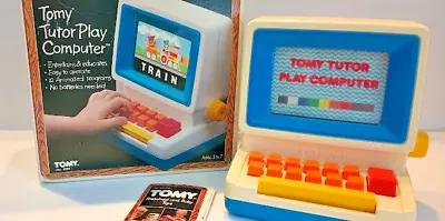 Vintage 1984 TOMY Tutor Play Computer Learning Toy - Tested Working With Box • $13.99