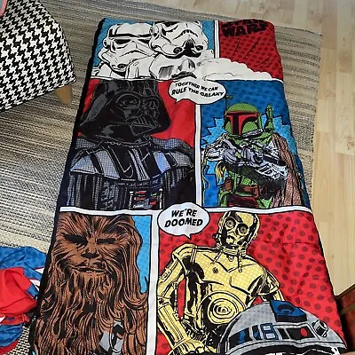 Lucas Star Wars Sleeping Bag - RARE W/ 2 Sided Graphic - Darth Vader C3PO R2D2 • $49.99