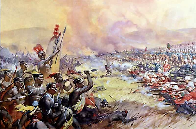 ‘Battle Of Ulundi’ Zulu War Large Print 30x20. • £23