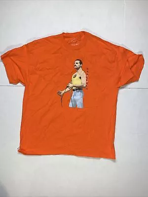 Freddie Mercury / Queen Graphic Crew Neck Short Sleeve T-Shirt Men’s XL Orange • $15