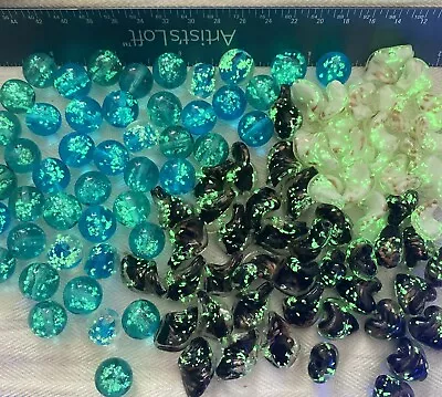 Mixed Lot Handmade Glass Beads (glow In The Dark) 100 Pcs In A Pack • $12