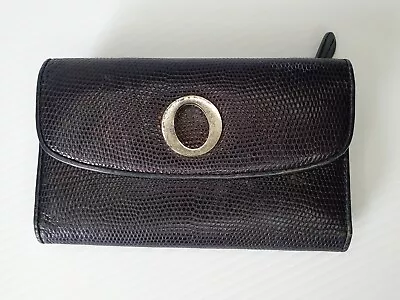 $24.50 • Buy Oroton Signature Purse Leather Wallet O Logo Silver Hardware 