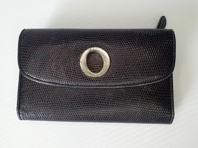 $24.50 • Buy Oroton Signature Purse Leather Wallet O Logo Silver Hardware 