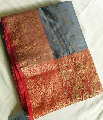 Indian Soft Silk Saree #SIC 729 (Grey) / Sari / Salwar / Bollywood Dress • $163