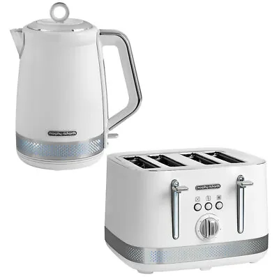 $149 • Buy 2x Morphy Richards Illumination Electric Kettle 1.7 L & 4 Slice Bread Toaster WH