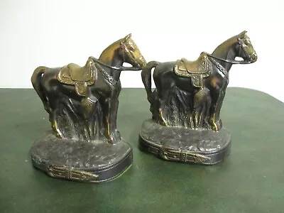 Nice Metal Saddled Horse Bookends • $14