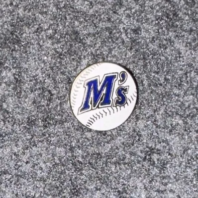 PO Vintage Seattle Mariners  M's  Baseball Logo Licensed MLB Gold Tone Lapel Pin • $4.99