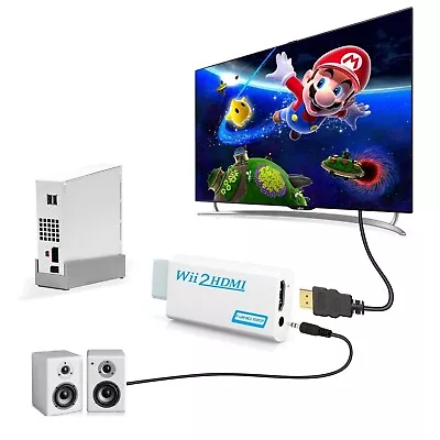 Portable Wii To HDMI Wii2HDMI Full HD Converter Audio Output Adapter TV • $4.25