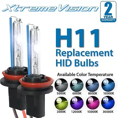 XtremeVision H11 (H8/H9) HID Xenon Bulbs - 4300K 5000K 6000K 8000K 10000K • $14.99