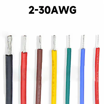 Flexible Silicone Cable Wire 1 METRE 2/8/10/12/14/16/18/20/22/24/28/30 AWG • £2.77