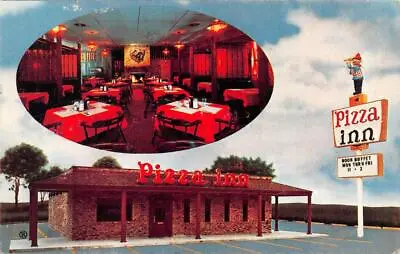 Monroe MI Michigan  PIZZA INN RESTAURANT & Coupon ROADSIDE 1975 Chrome Postcard • $8.43