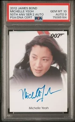 2012 James Bond 50th Anv Auto Michelle Yeoh PSA 10 Auto 9 Academy Award • $399