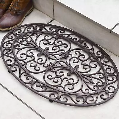 Natural Cast Iron Ornate  Aureate  Oval Doormat • £39