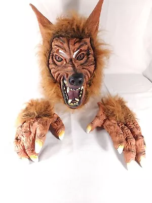 Halloween Brown Werewolf Wolf Mask With Hands Quick Halloween Costume Adult • $15.99