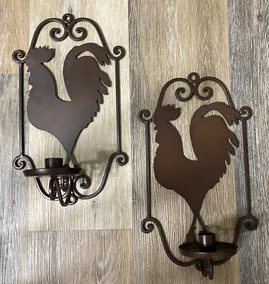 Set Of Vintage? Rooster Metal Candle Holder Wall Decor • $16