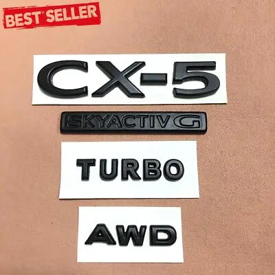 4pcs For CX-5 AWD SKYACTIV G Turbo Rear Sticker Replace Badge Emblem Matte Black • $67.50