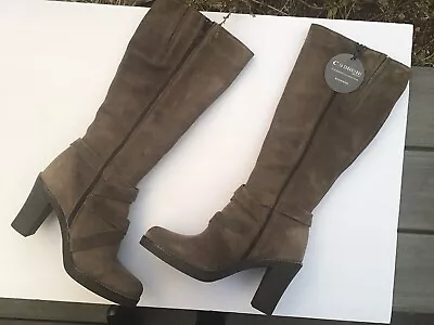 NWT La Canadienne Tall Womens Knee High Brown Suede Boots 8.5 M 39 • $195