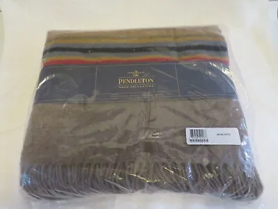 Pendleton Stripe 5th Avenue Merino Wool Throw 70621 Mineral Umber New In Package • $115
