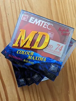 5 X Emtec Colour Maxima 74mins Minidiscs • £20