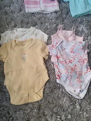 £0.99 • Buy 4 Baby Girls Vests Age 0 To 3 Months