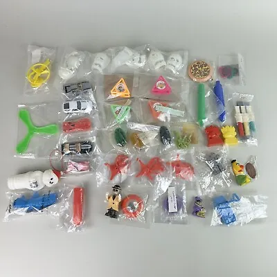 Lot 40 VTG Cereal Premium Prize Toys - Kellog’s Post Quaker Stamps Cars Games • $52.25