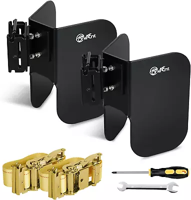 2pcs E-Track Wheel Chock & Strap Kit |E Track Motorcycle Wheel Chocks For For • $108.17