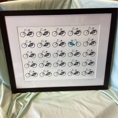 £65 • Buy On Your Bike' Screenprint From Artist Lene Bladbjerg 1/25 Limited Edition Framed
