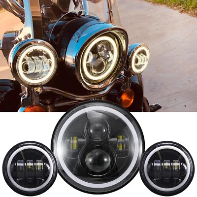 $89.85 • Buy 7  LED Headlight + 4.5  Fog Passing Lights For Harley Davidson Touring Road King