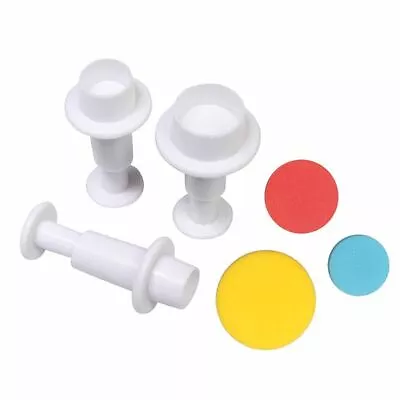 Cake Decorating Plunger Cutter Cake Star Round 3 Set Baking Sugarcraft Mould • £7.89