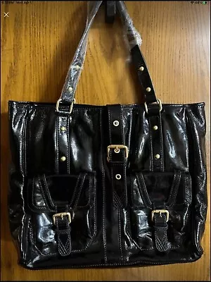 Victor Alfaro Patent Leather Large Double-handled Tote/ Purse NWOT • $49