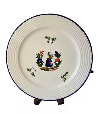 Varages France Provence Lady In Garden 12” Serving Chop Plate Vtg Cottage Decor • $29.95