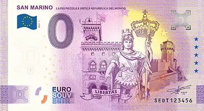£3.18 • Buy €0 Zero Euro Souvenir Official Note Italy 2021 - San Marino