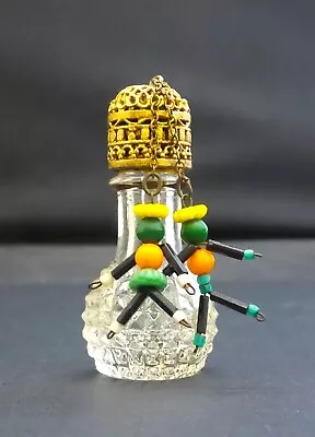 Vintage Irice Czechoslovakia Perfume Bottle Glass Dauber &Bead People Dangles 2  • $85