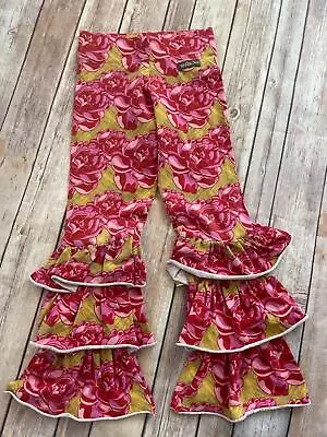 Matilda Jane Sz 8 Paint By Numbers Baroque Rose Benny Knit Pants Gray Floral B5 • $17.99