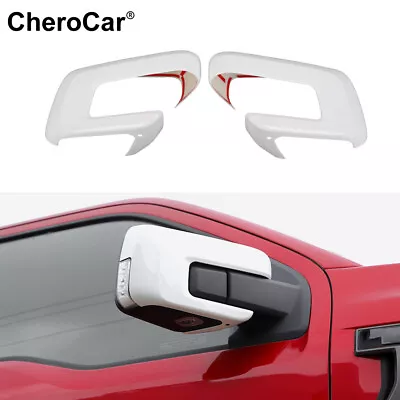 2Pcs White Side Mirror Rear View Mirror Cover Cap Trim For 2021-2024 Ford F-150 • $56.84