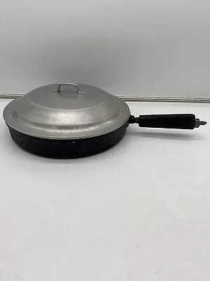 Vintage Miracle Maid G2 Cookware 11  Cast Aluminum Skillet Sauté Pan Fryer +Lid • $39.99