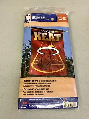 Wincraft Factory Sealed Miami Heat 27 X37  Vibrant Vertical Team Flag Decor NBA • $19.95