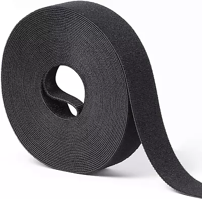 1 In X 30 Ft Hook And Loop Roll | Double-Sided Strips Self-Gripping Straps | Re • $14.84