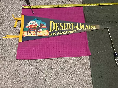 Rare VINTAGE Full Size PENNANT Flag DESERT OF MAINE AT FREEPORT Camel -SHIP FAST • $21.69