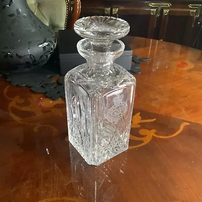 Beautiful Vintage Crystal Whiskey Decanter  “HONI-SOIT-QUI-MAL-Y-PENSE” • £15